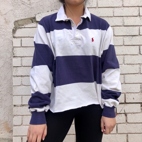 vintage polo crop rugby shirt